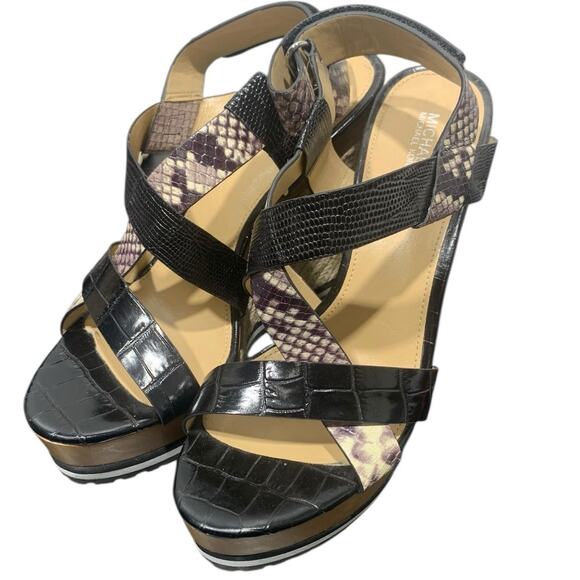 Michael Michael‎ Kors Snakeskin Espadrill Wedges SZ 9 - Picture 1 of 8